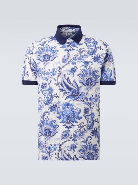Etro Printed cotton polo shirt