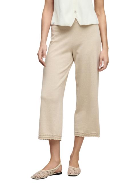 Barefoot Dreams barefoot dreams Pointelle Hem Cotton Crop Pants in Heather Stone