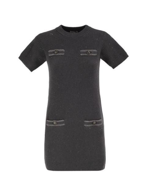 Brunello Cucinelli sequin-embellished ribbed-knit dress