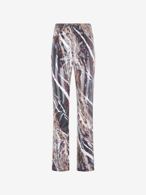 Roberto Cavalli Skinny trousers with Marble print