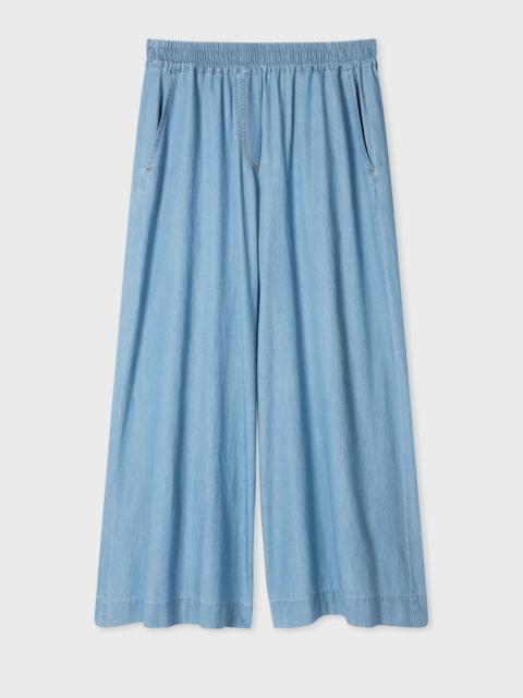 Paul Smith Women's Chambray Wide-Leg Cropped Trousers