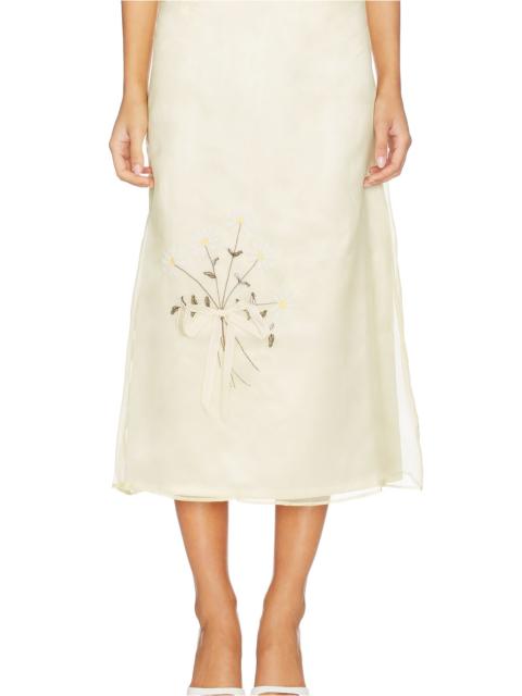 Tanner Fletcher Lisel Embroidered Daisy Skirt