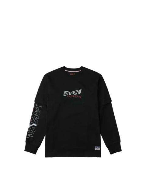 EVISU LAYERED-SLEEVE GRAPHIC-PRINT T-SHIRT