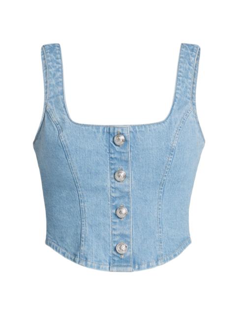 L'AGENCE Women's Saga Denim Button-Front Tank - Olvera