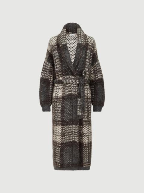 Brunello Cucinelli Dazzling tartan double knit coat in mohair, virgin wool and cashmere
