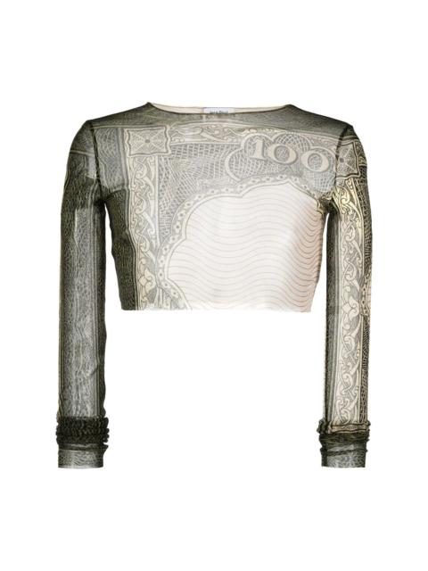Jean Paul Gaultier graphic-print stretch cropped top