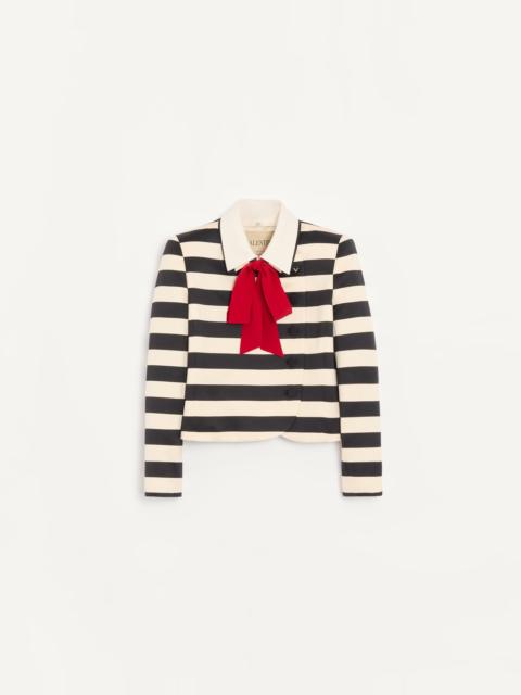 Valentino MAXI BARRÉ COTTON SATIN JACKET