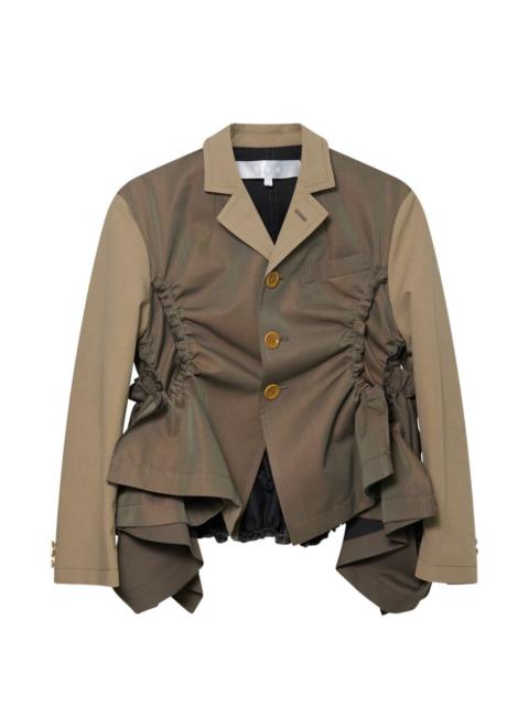 TAO Comme Des Garçons ruched yarn-dyed panelled jacket