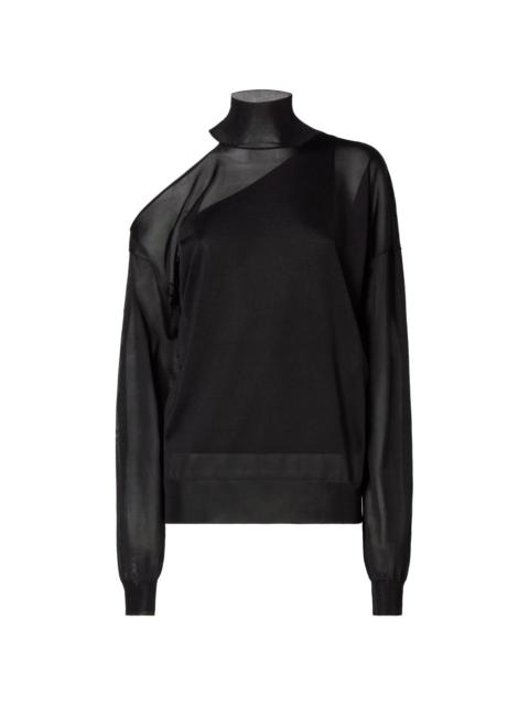 FENDI Fendi Black Silk Organza Sweater