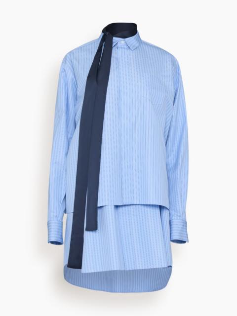 sacai Poplin Dress in Light Blue Stripe