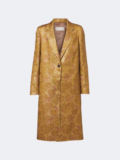 Dries Van Noten Jacquard linen, cotton, and silk-blend coat
