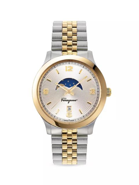 Duo Moonphase Stainless Steel Bracelet Watch