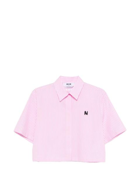 MSGM striped-pattern cropped shirt