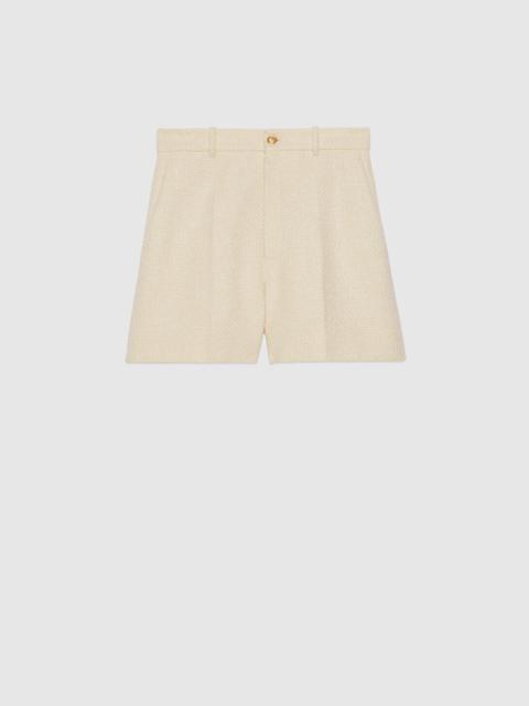 GUCCI Cotton viscose tweed shorts
