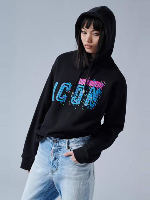 DSQUARED2 ICON PIXELED COOL HOODIE