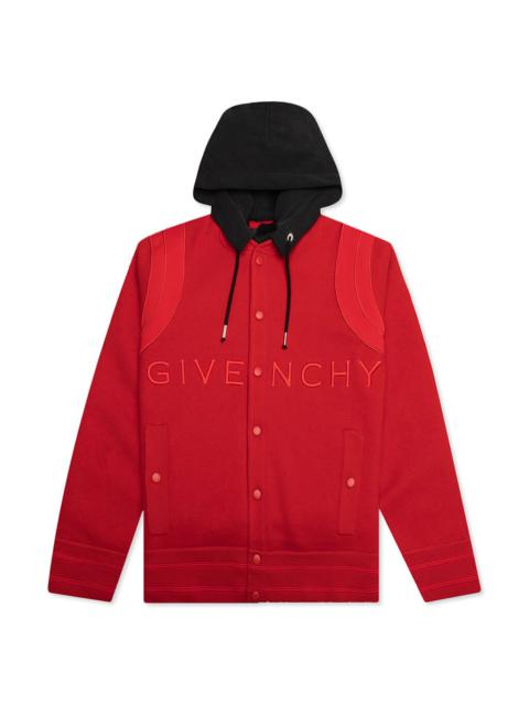 GIVENCHY EMBROIDERED VARSITY JACKET - RED