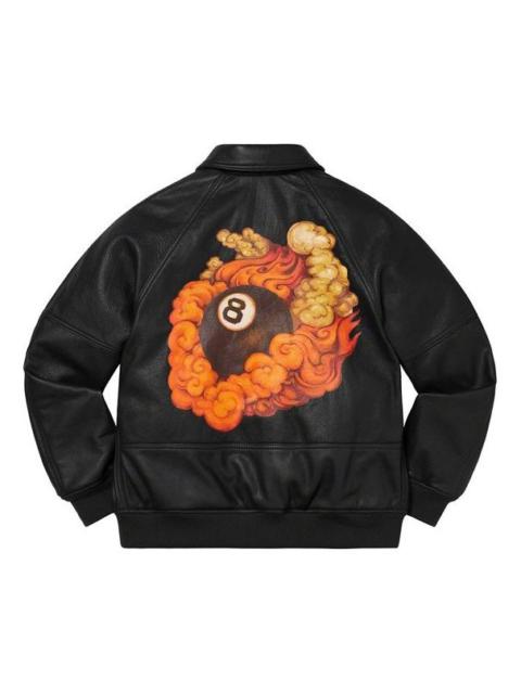 Supreme Supreme FW19 Week 1 x Martin Wong x Supreme Schott 8-Ball Leather Varsity Jacket SUP-FW19-219