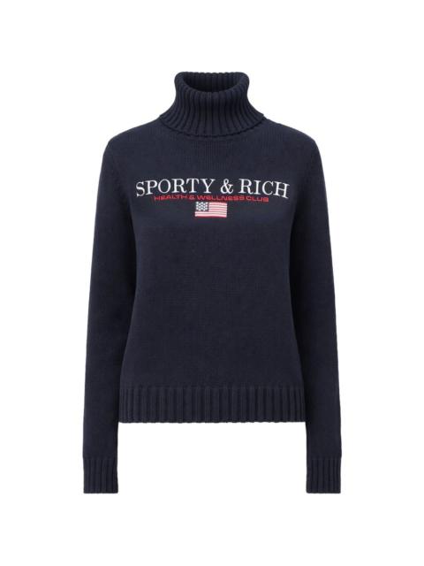 Sporty & Rich S&R Nautical knitted turtle-neck sweater