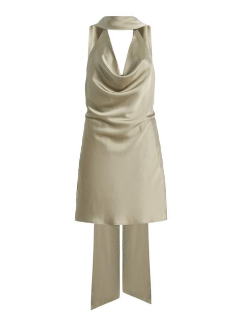 SIGNIFICANT OTHER Luka Draped Satin Mini Dress grey