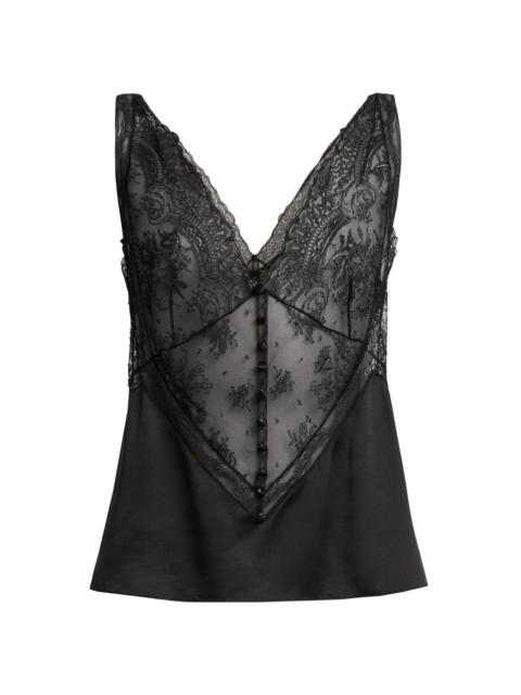 Dolce & Gabbana Women's Lace V-Neck Tank - Nero