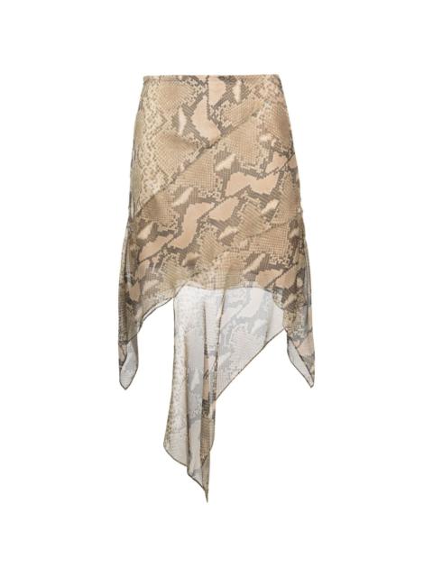 Stella McCartney asymmetric-hem silk midi skirt