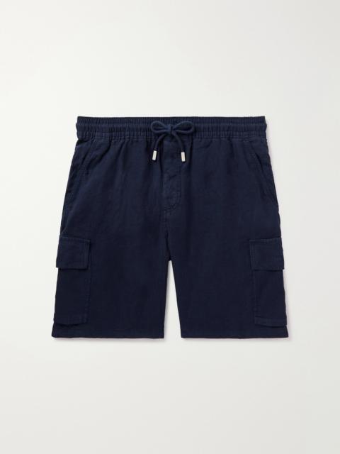 Vilebrequin Straight-Leg Linen Drawstring Cargo Shorts