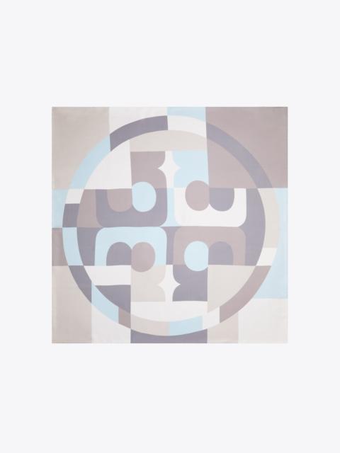 TORY BURCH Geo Color Block Silk Square Scarf