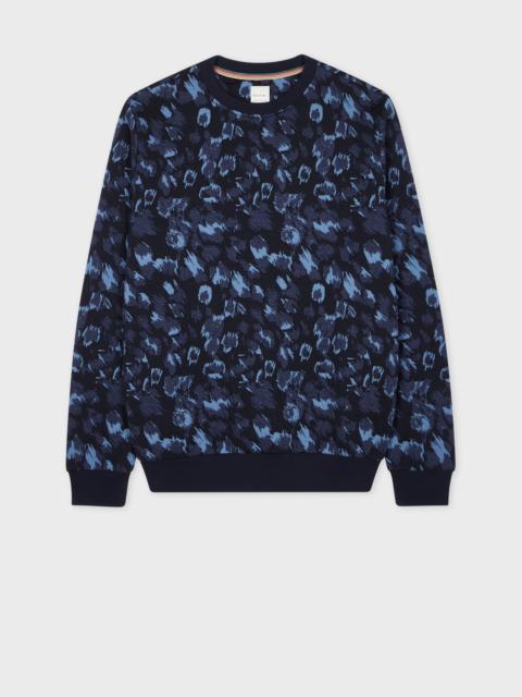 Paul Smith Navy Cotton And Wool-Blend Leopard Jacquard Sweatshirt