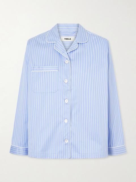TEKLA Striped Organic Cotton Pajama Shirt
