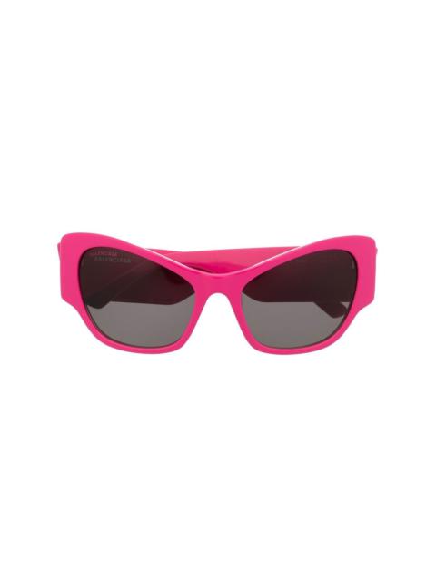 enamelled-logo cat-eye frame sunglasses