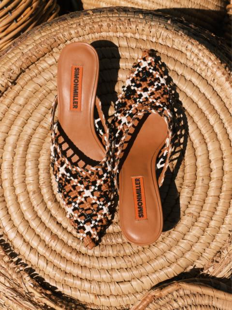 SIMONMILLER Knotted Gala Mule In Chestnut Multi