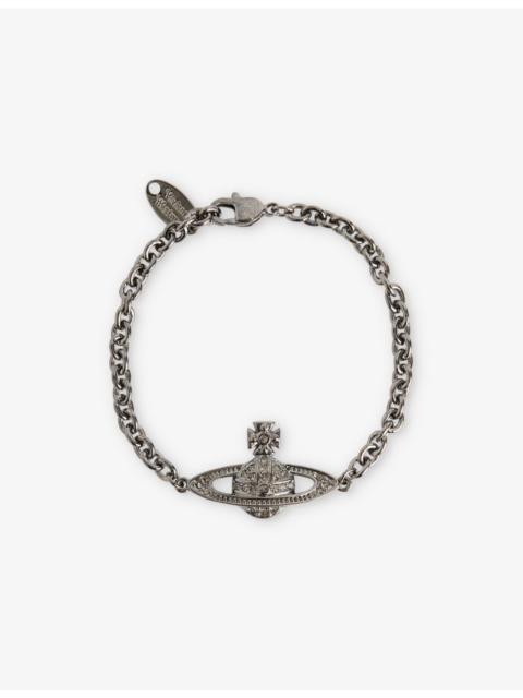 Vivienne Westwood Man Mini Bas Relief chain-link brass and cubic zirconia bracelet