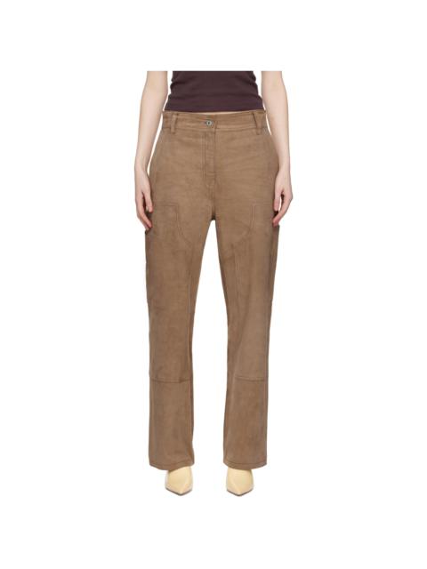 Tan Rosalia Suede Pants