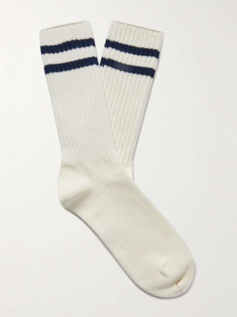Schoolboy Ribbed Cotton-Blend Socks