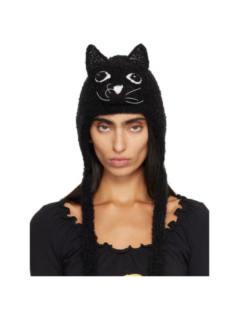 Chopova Lowena Black Kitty Knitted Bonnet