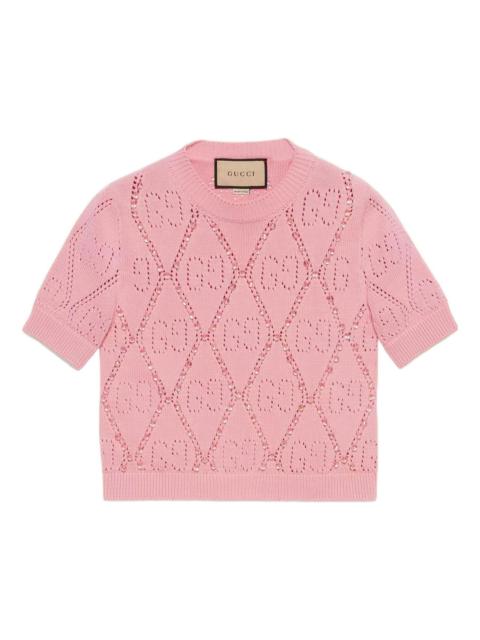 GUCCI (WMNS) Gucci GG Cotton Beaded Shirt 'Pink' 691710-XKCAT-5307