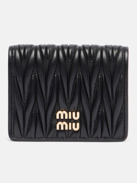 Miu Miu Logo matelassé leather wallet