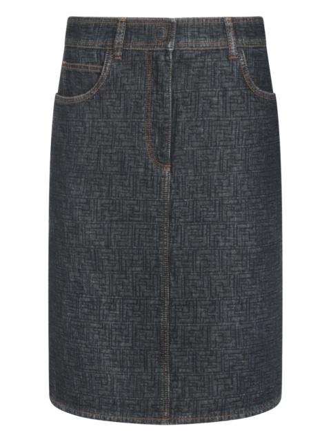 FENDI five-pocket denim skirt