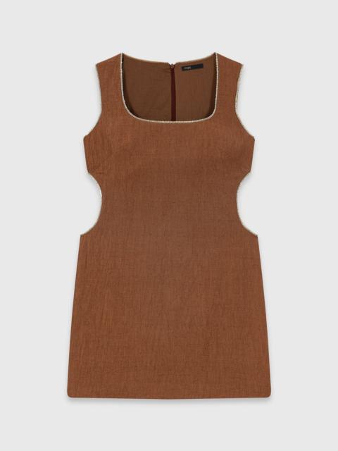 maje Short linen-blend dress