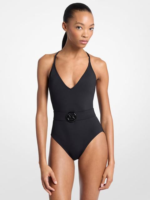 MICHAEL KORS Crossback Belted Swimsuit