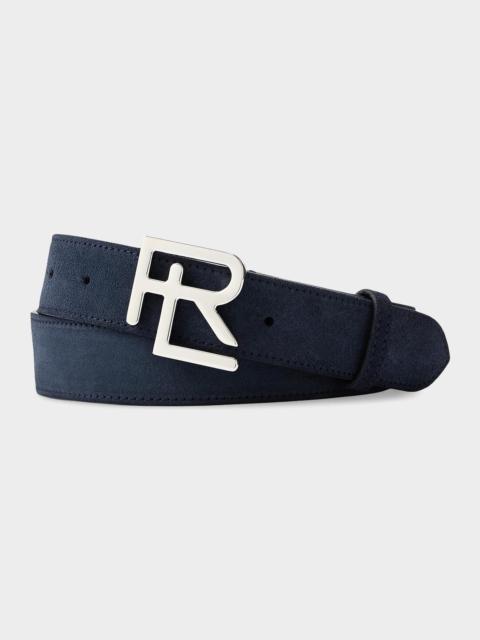 Polo Ralph Lauren Men's Stacked R-Buckle Suede Belt