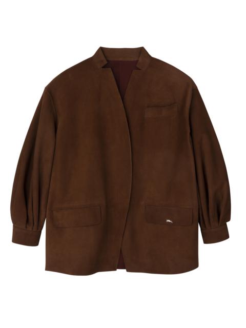 Longchamp Jacket Chocolate - Leather
