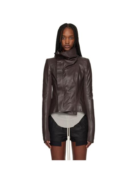 Rick Owens Brown Temple Naska Leather Jacket