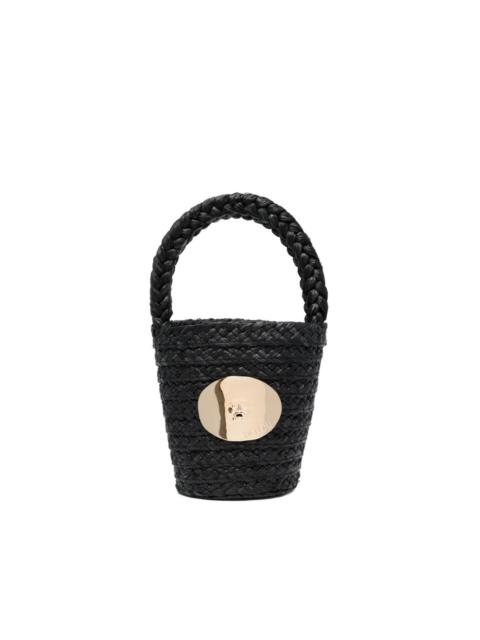 PATOU plaque-detail raffia bucket bag