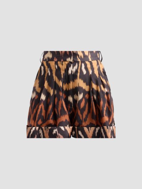 Zimmermann Women's Aster Silk Ikat-Inspired Shorts - Charcoal Ikat