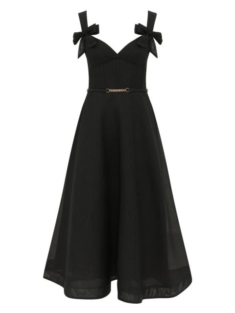 Zimmermann CLASH PRINT BOW MIDI DRESS