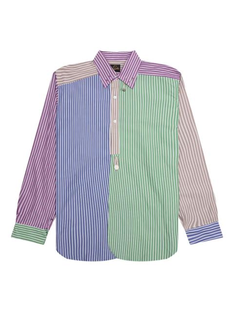 NEEDLES striped panelled shirt