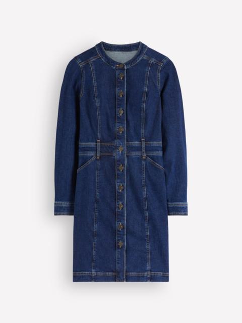 BODEN Zara Denim Short Dress-Dark Vintage