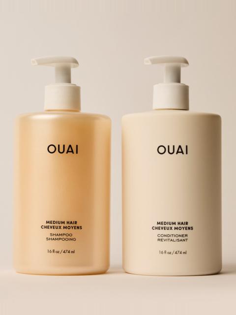 OUAI Medium Hair Shampoo & Conditioner Jumbo Set