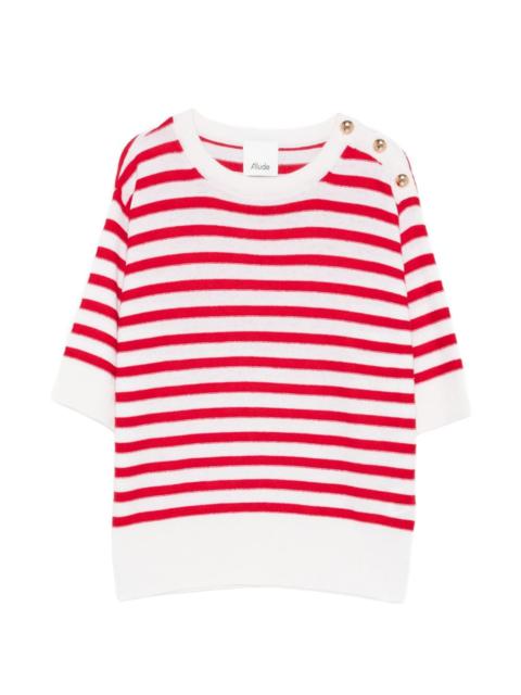 Allude striped short-sleeve top